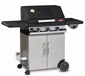 Beef Eater 1100E 3-Burner Gas Barbecue Grill Art# 90057 - Roasting hood with viewing window - Cabinet style trolley for a neat storage space - Number of Burners: 3 burners + side burner - Roasting
