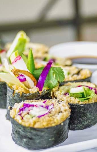 recipe Let s Make Vegan Sushi Vegan Sushi Recipe Vegan Gluten-free Oil-free Nut-free Easy Veggie-Packed Serves 5 Extra Tools Sushi mat Paddle (optional) INGREDIENTS: to discover that it s possible to