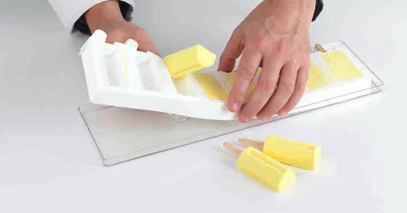 Fill the mould with the ice cream base preparation.