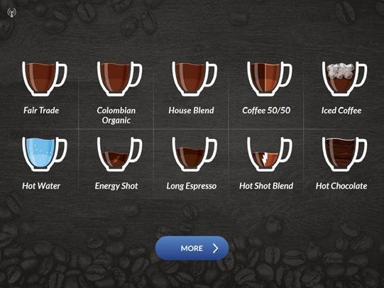 Intuitive User Interface In Colors That Match Your Brand Selection Screen Easily recognizable images for each beverage showing the recipes content.