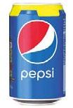 49 Pepsi Can PMP 24x330ml Pepsi Max / Diet Can 24x330ml 7 UP Diet / Mojito 24x330ml 7.49 4.99 4.99 7.99 5.39 5.