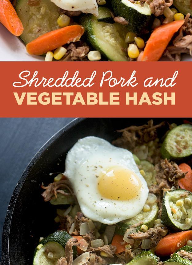 Celebrate THURSDAY with this breakfast-y pork and veggie hash.