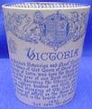 iv. Latest insurance valuation (02/10/2000) 180. A Burslem 3.8 inch by 3.5 inch beaker with blue England. Rd.293419 (1897). Referenced in: Flynn, 1999: VI-P79.3; 1327x.