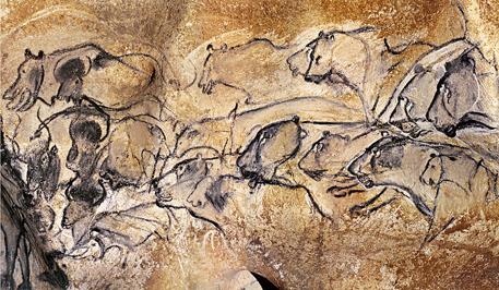 Do you see how the neck stretches out, as though the bull were running away? The painters used the cave s uneven walls as part of their composition. At the lower left, a ledge juts out from the wall.
