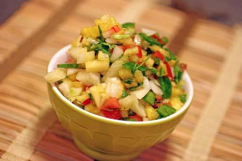 HABANERO FRUIT SALSA In our search for the perfect shrimp taco topping, we created this delicious and hot fruit salsa with habanero peppers, mango, pineapple, cilantro, and more.