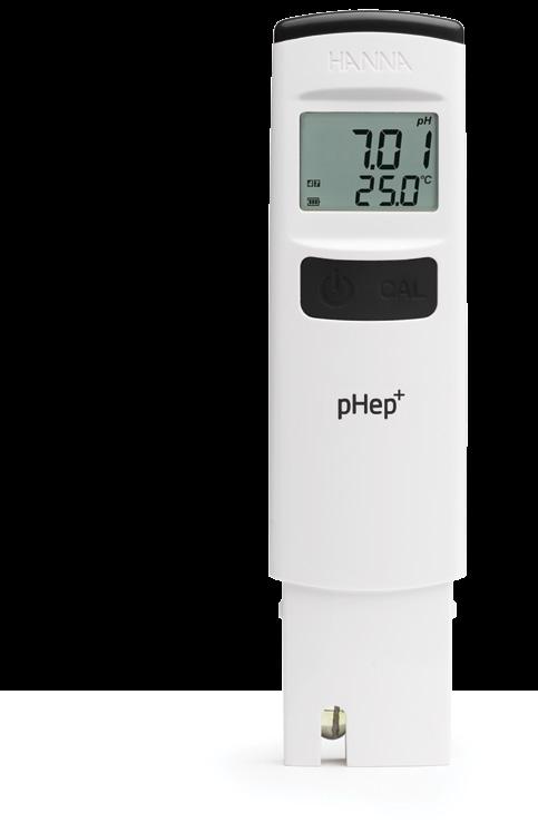 ph phep+ Waterproof Pocket ph Tester with 0.01 ph Resolution Large multi-level LCD Displays both the ph and temperature simultaneously.