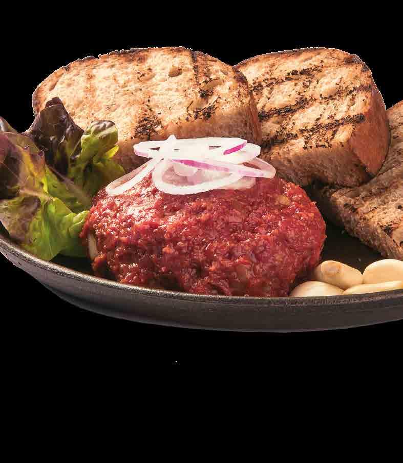 Beef Sirloin Tartar BEER FOOD Beef Sirloin Tartar 150 g 1, 3, 10 9,90 finely minced beef sirloin flavoured according to our best knowledge and consciousness,