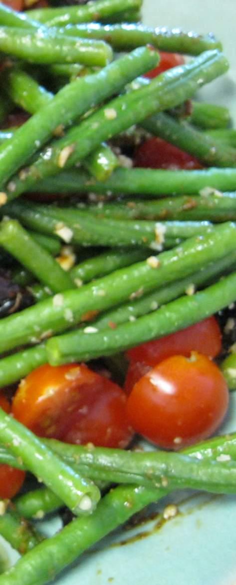 Long green beans Sea salt Garlic Shallot Dry smoked chilis Soya bean paste (if not available, use a small amount of shrimp paste) Chicken stock Fish sauce Garlic and onions Long Bean Salad Boil the