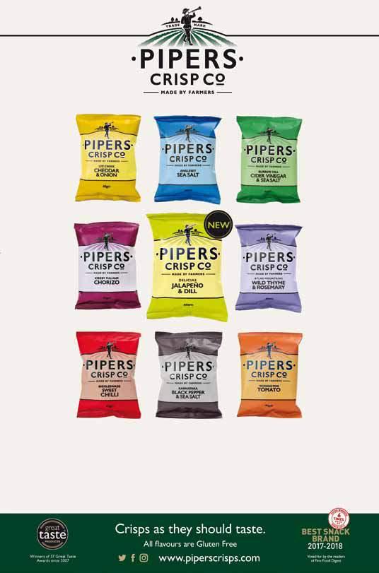 AMBIENT - Crisps JULY OFFERS 31658 Pipers Anglesey Sea Salt 35023 Pipers Atlas Mountain 77356 Pipers Cheddar & Onion 26217 Pipers Jalapeno & Dill 19884 Pipers Kirkby Chorizo
