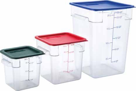 6 L Containers CA1074260 Lid for 11.4-17-20.8 L Containers Green Box of 6 Red Box of 6 Blue Box of 6 Square Containers CA1072007 1.9 L Clear Box of 6 CA1072107 3.8 L Clear Box of 6 CA1072207 5.