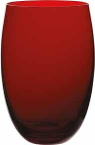 44 Coloured O Handmade Rouge O Tumbler P12925-Rouge 14 oz (40 cl) Box of 6 H: 120 mm Clear O