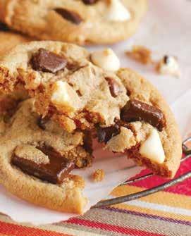 Bits of chewy toffee combined with pieces of milk chocolate mixed perfectly within a sweet cookie