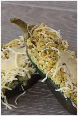 STUFFED VEGETABLES STUFFED PEPPER Steamed peppers stuffed with minced vegetables, soya mix and processed cheese.