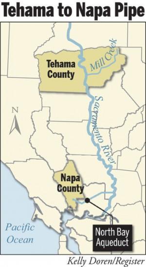 Tehama to Napa Pipeline to take water from Mill Creek 150 miles away in Tehama County and bring it down the Sacramento River Would drain Mill Creek and