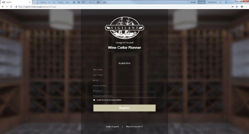 Step 1: Create an Account and Login Create an Account The first step to gaining full access and functionality to the DIY Wine Cellar Planner is to create an account.