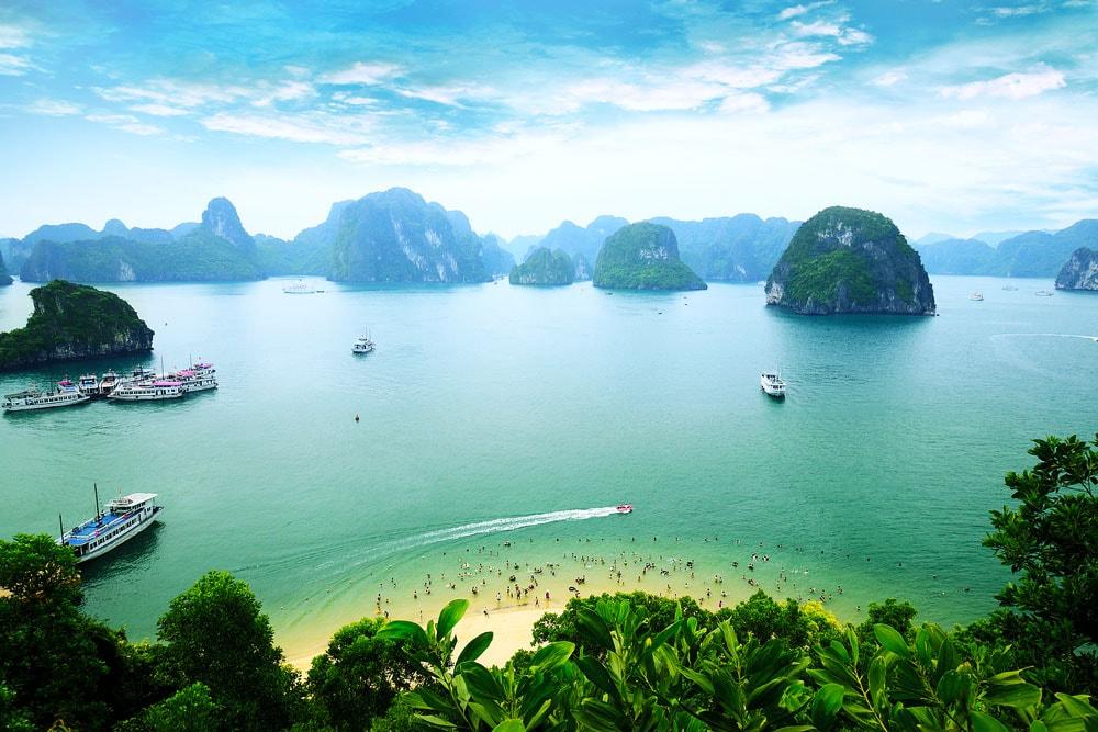 Day 5 -Halong Bay -At 08:00, you will leave Hanoi for Halong Bay after 3.5 hours drive and board a boat, enjoying lunch while cruise through the bay.