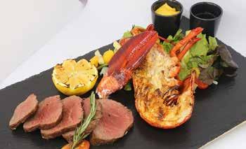 SURF & TURF 1395 B Grilled Australian beef tenderloin 200 g, ½ Canadian grilled lobster,
