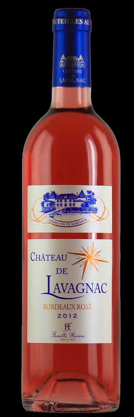 Château de LAVAGNAC ------------------------ Bordeaux Rosé PB-6 Grapes : 50% Merlot,50% Cabernet Sauvignon Location : Saint-Emilion. Soil Type : Sand and clay Surface : 20 Ha Alcohol Percentage : 12.