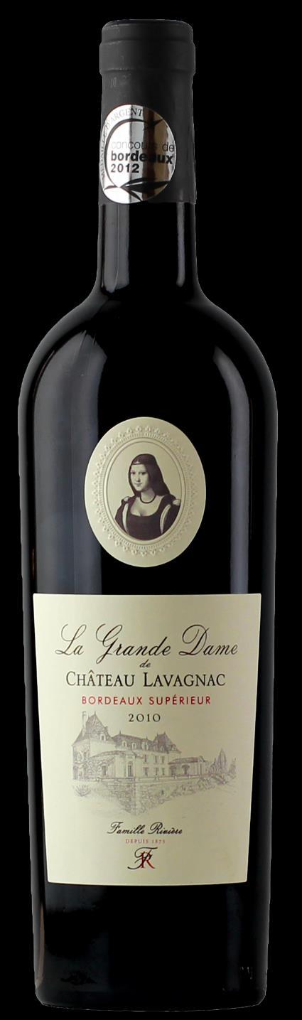 LA GRANDE DAME 2014 De Château de Lavagnac AOC Bordeaux Supérieur PR-9 Grapes : 90% Merlot,10% Cabernet Franc Location : Saint-Emilion.