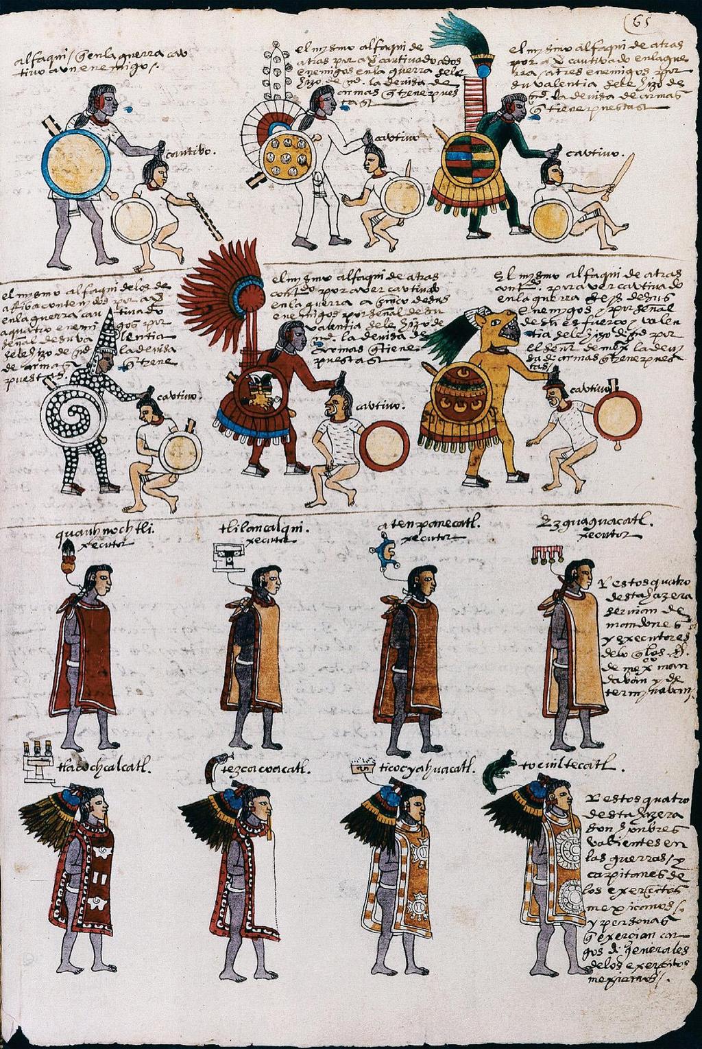 Figure 12.5 In the militarized society of the Aztec empire, warriors were organized into regiments and groups distinguished by their uniforms.