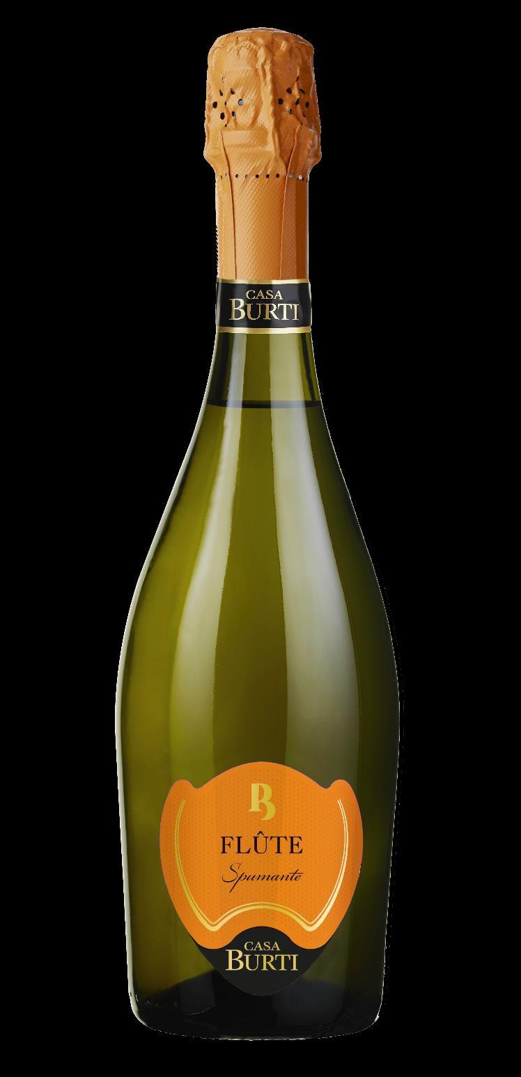 Flûte Spumante Sparkling, Extra Dry - Cuvée of white grapes selected by our winemakers 11% vol 14 g/liter 5.