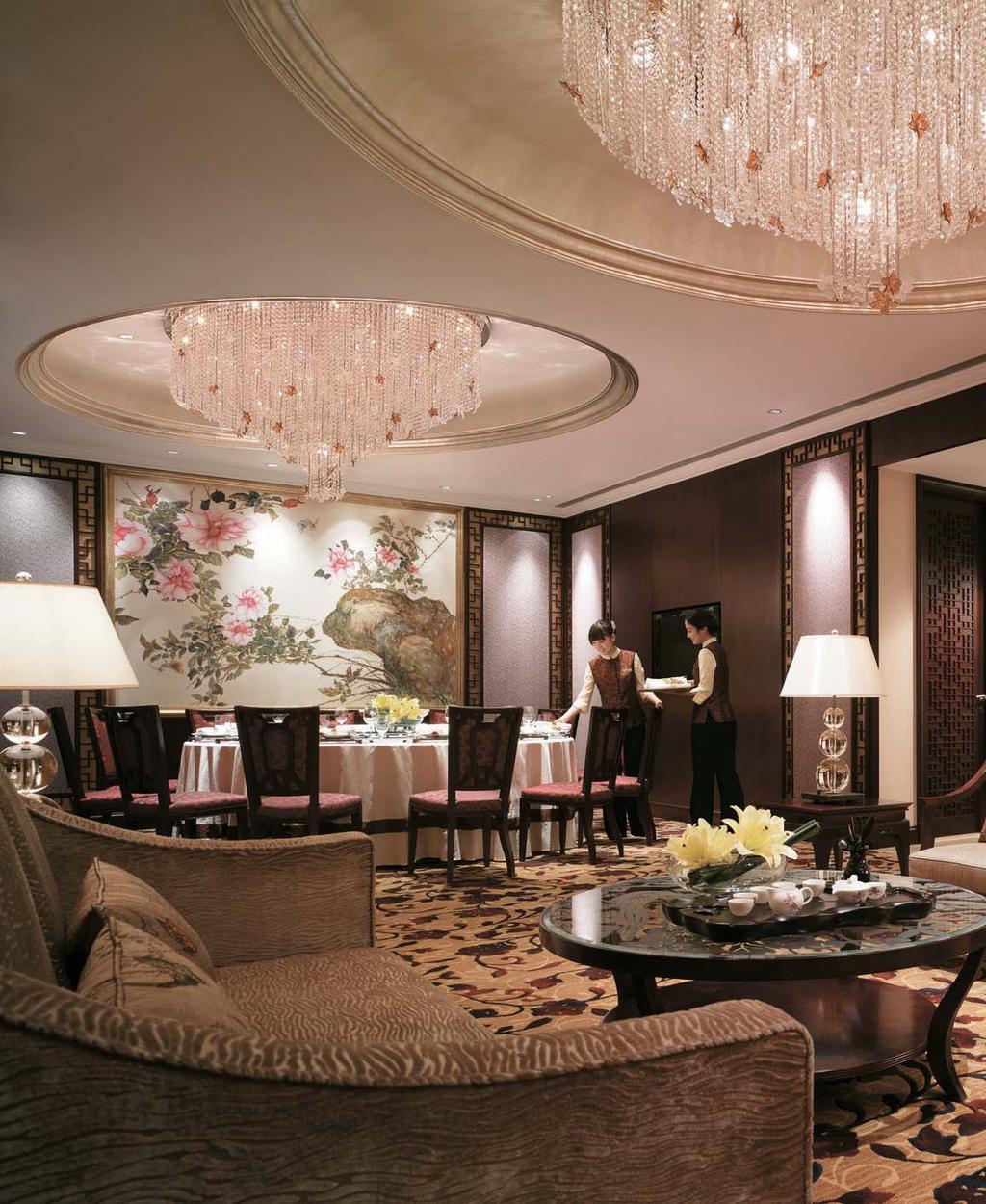 true to its legendary fame, the suckling pig was roasted to a golden crisp, glistening invitingly under the crystal chandelier at Shang Palace.