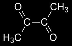 Diacetyl 2,3-pentanedione The accepted pathway is that diacetyl results from the chemical oxidative decarboxylation of excess α -acetolactate leaked from the valine biosynthetic pathway to the