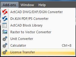 One-click License Transfer from