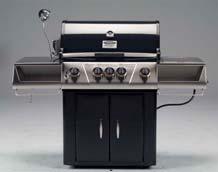 Black 50,000 BTU Grill, 304 Stainless Steel Main Burners, Porcelain Black Enameled Hood and Source Electronic Ignition, Black Steel Doors with Stainless Handles on a Black Cart, 304 Stainless Steel