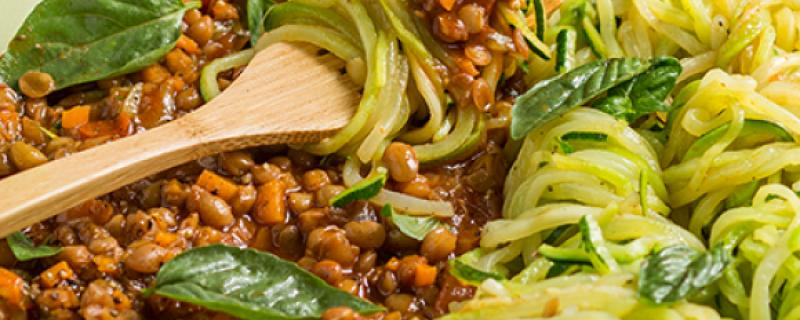 Lentil Bolognaise with Zucchini Noodles Monday 7th January COOK TIME PREP TIME SERVES 00:20:00 00:10:00 4 Who knew that adding soft, flavoursome lentils and swapping out regular pasta for a wholesome