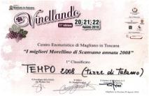Tempo Morellino di Scansano DOCG TERRE DI TALAMO Vintage: 2007 Vintage Varieties: 85% Sangiovese, 10% Alicante, 5% Cabernet Sauvignon. Fermentation temperature: 29-31 C. Harvest period: September.