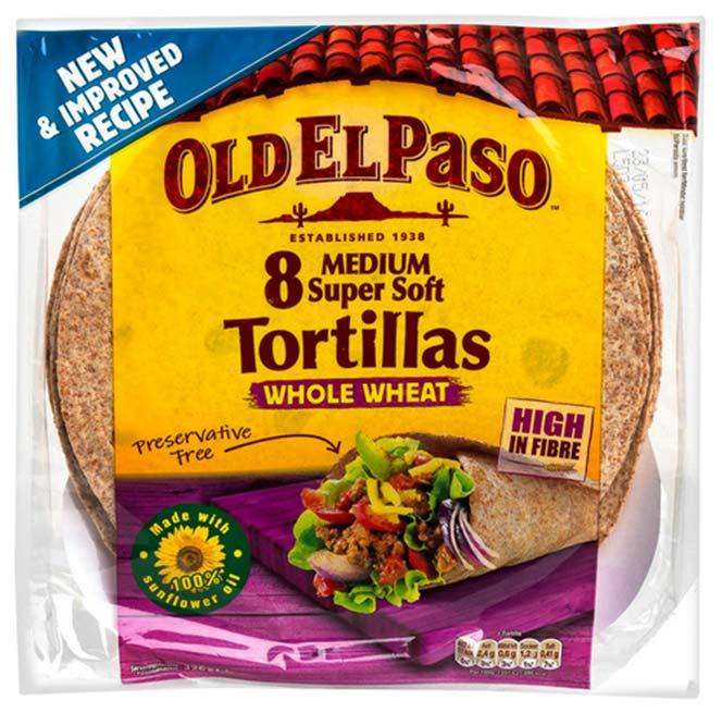 2016) 11 11 Old El Paso 8 Medium Super Soft Whole Wheat Tortillas Norway, Apr 2017 DESCRIPTION Eight soft wheat tortillas of