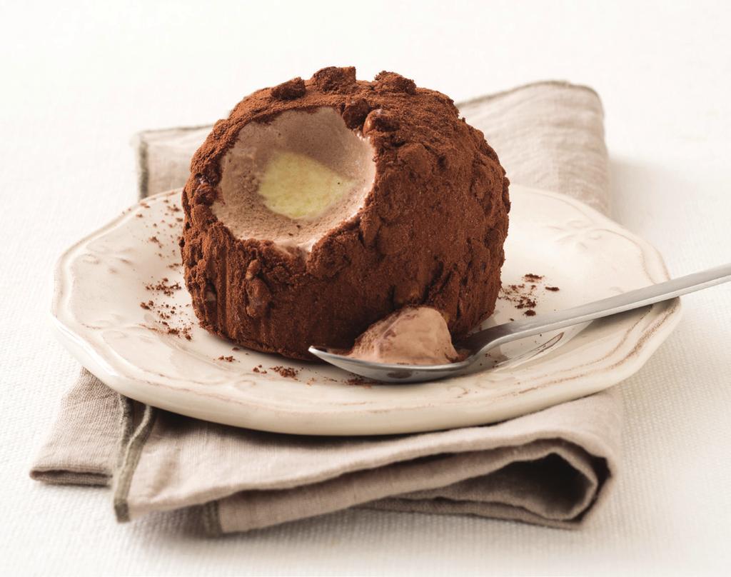 sprinkles ITEM CODE: 3521 TARTUFO NOCCIOLA (HAZELNUT TRUFFLE) A core of dark chocolate embraced by our hazelnut gelato covered with praline hazelnuts and
