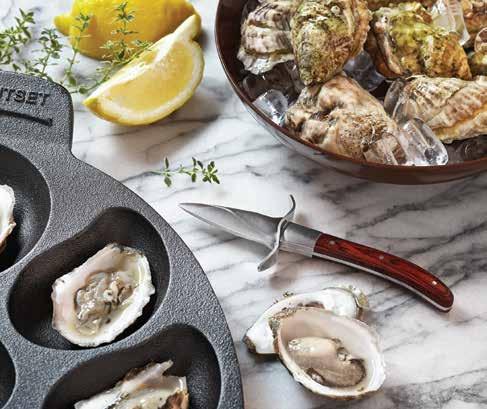 stainless-steel blade Leather case for carrying and safety Opens all oysters with ease