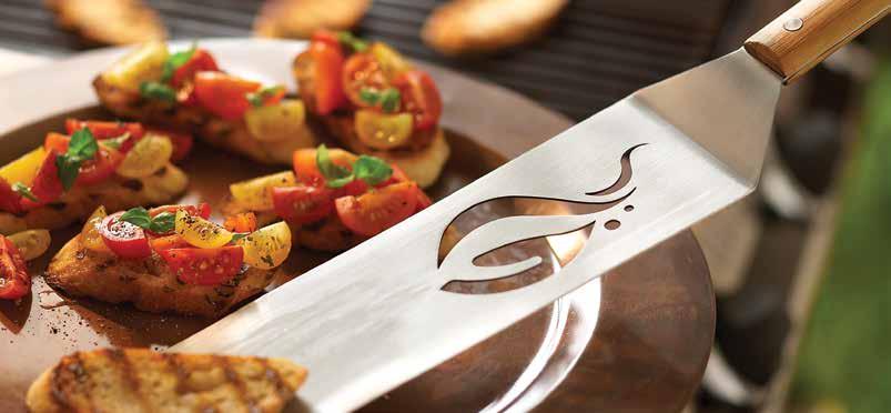 GRILLWARE VERDE COLLECTION SPATULA QV12 18" Hang Tag, 6 per case 8-76824-00530-5 Tapered face for precise handling of foods Effortless