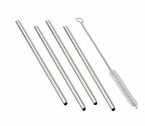 12 per case 8-76824-76428-8 STAINLESS STEEL DRINKING STRAWS