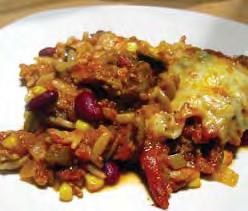 " INGREDIENTS 1 pound ground beef 1 (15 ounce) can sweet corn, drained 1 cup mild, chunky salsa 1/4 cup sliced black olives 3 1/2 cups cooked egg