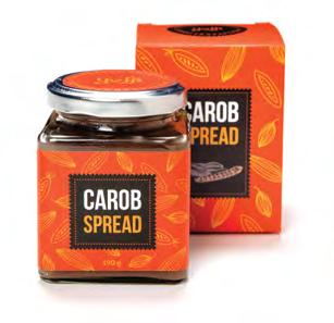 carob spread date spread We have two carob spreads, each with its own special ingredient to give it a twist. The first one very mellow - consists of natural carob powder, date syrup and coconut oil.