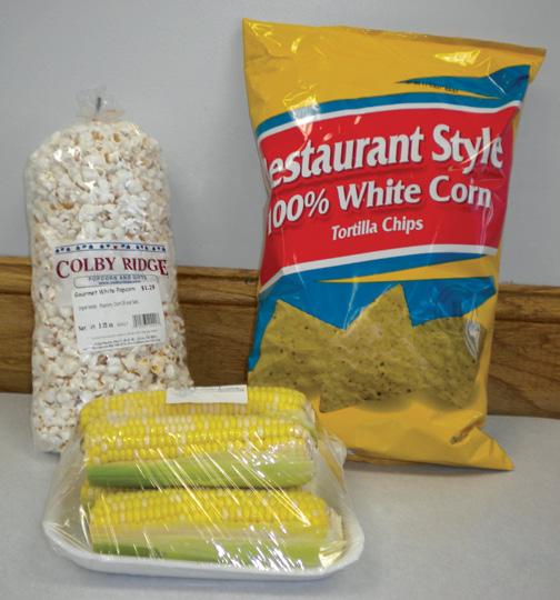 People and animals like to eat corn served lots of different ways. What corn foods do you see on this page? Photo: Beauty shot of corn foods being served (i.e., out of packages).