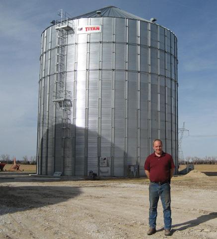 Once the corn kernels are harvested, they may be stored in grain bins right on the farm to be used for animal feed.