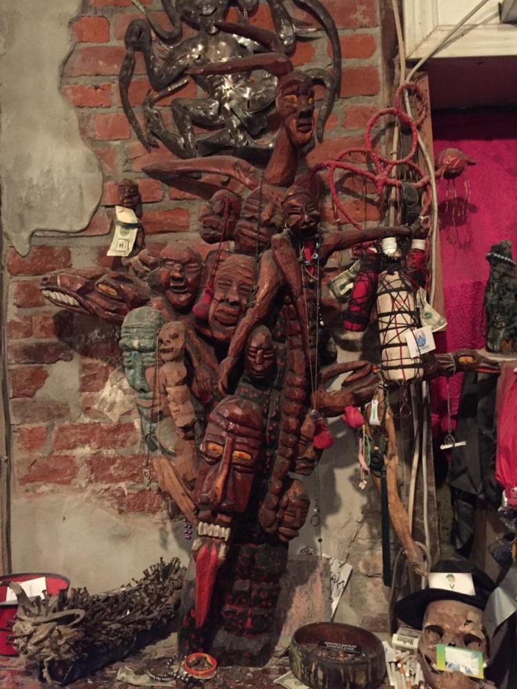 The New Orleans Historic Voodoo Museum is a small collection of voodoo relics, sculptures, religious statues and other artifacts. (GINA SALAMONE) Then, it s time to get weird.