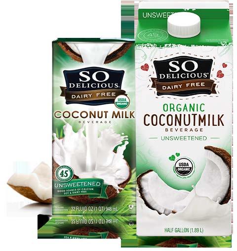 Coconut milk is made from grated and squeezed coconut meat.