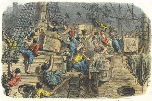 December 16, 1773 a group of men dressed up as Mohawk Indians and boarded the ships and dumped 340 chests of tea in the harbor The Boston Tea