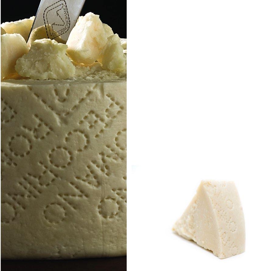 32-35% 180 dd Storage temperature 4 C - 8 C Pecorino Romano is a hard cheese with an aromatic, lightly spicy taste.