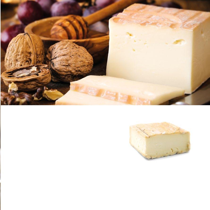 TALEGGIO PDO soft cheese whole wheel Fat content 26% 45 dd Storage temperature 2 C - 6 C Taleggio PDO has an intense, deep and persisting aroma, an overwhelming and delicious