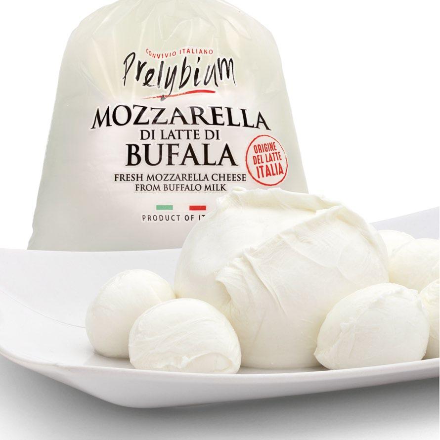 BUFFALO MOZZARELLA fresh, soft cheese buffalo 10g / 20g / 50g / 100g / 125g / 250g Other sizes available on request Fat content 52% 15 dd / 1 year if frozen Storage temperature +8 C - 16 C / -18 C if