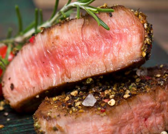 Pepper Crusted Steak 1 2 boneless top sirloin steaks crushed black peppercorns Coarse sea salt 3 tbsp melted butter Rub steaks with black pepper and salt on both sides. Refrigerate for 15 minutes.