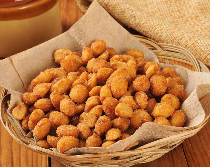 Spicy Peanuts 31 1 ½ cups shelled raw peanuts ¼ cup sugar 1 tbsp cayenne pepper 1 tbsp unsalted butter 1/8 cup water In a mixing bowl, combine peanuts, sugar and cayenne pepper.