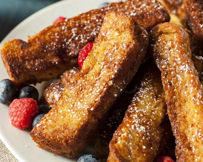 French Toast Sticks Batter: 4 slices of bread 2 eggs ¼ tsp cinnamon 1/8 tsp nutmeg Pinch of salt 39 Dipping sauce: 2 tbsp butter 1 tsp vanilla extract ¼ cup powdered sugar 2 tbsp heavy whipping cream