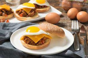 Smoky Sloppy Joes with Fried Eggs Quick, easy and always a favorite with kids, this hearty sandwich is seasoned with smoked paprika, then topped with cheese and a fried egg.